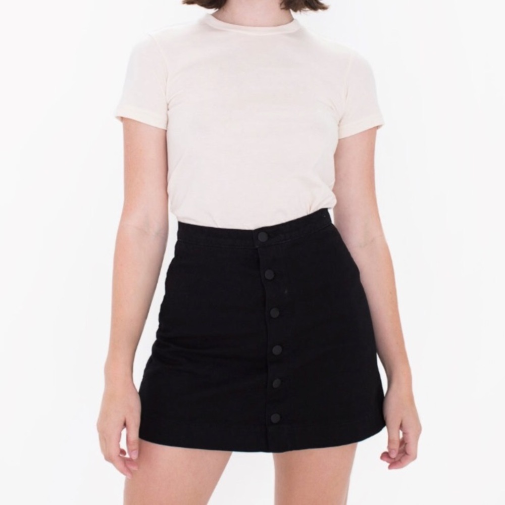 American Apparel denim button down skirt